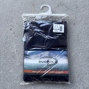 NOS Vintage Duofold Men's Turtle Neck Shirt M Blue Navy 100% Cotton Lycra